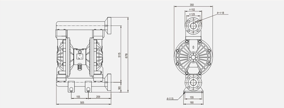 QBK-65FVDF氣動(dòng)隔膜泵-尺寸